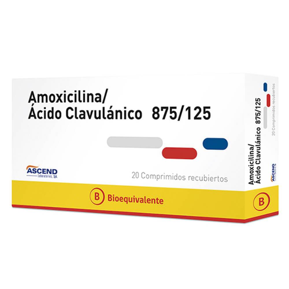 Amoxicilina/Ácido Clavulánico Comprimidos recubiertos 875mg/125mg.