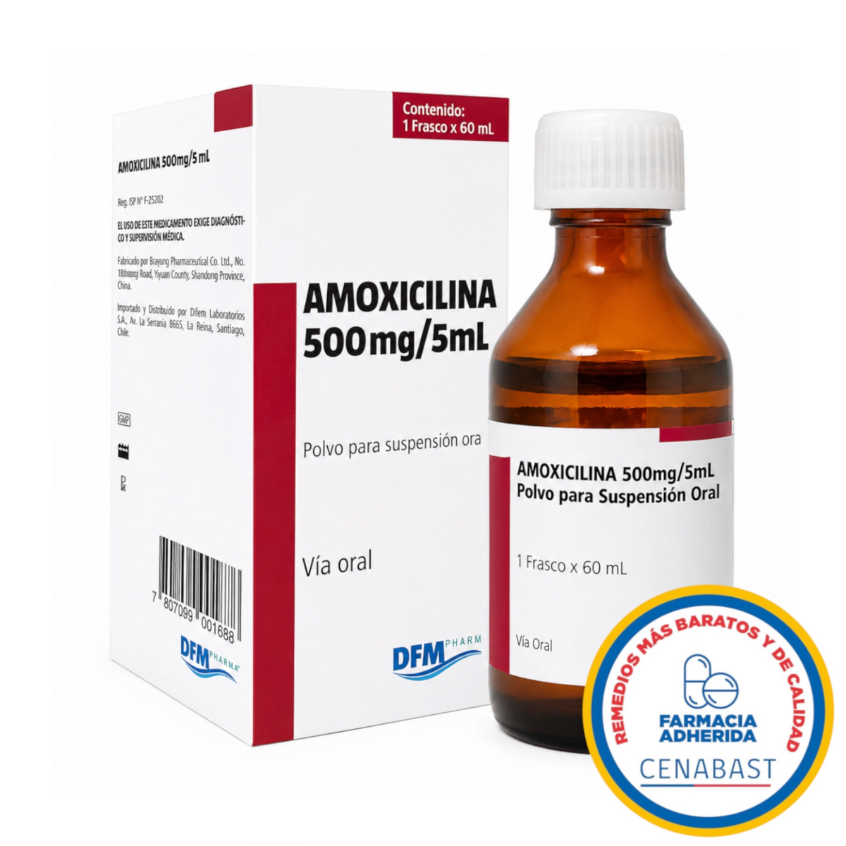 Amoxicilina Polvo Para Suspensión 500mg/5ml 60ml Producto Cenabast