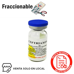 Ceftriaxona Polvo para Inyectable 1g x 1 Ampolla (disponible solo para venta presencial)