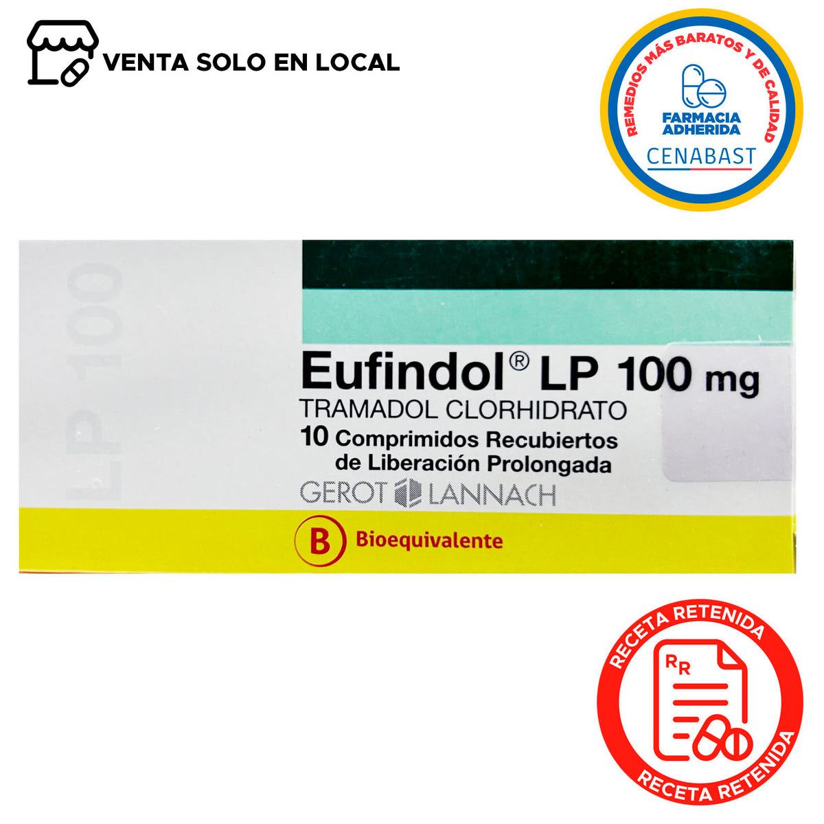 Eufindol LP Comprimidos Recubiertos de Liberación Prolongada 100mg Producto Cenabast