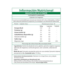 Gilciglinato de Magnesio 250mg 60 Cápsulas Blandas