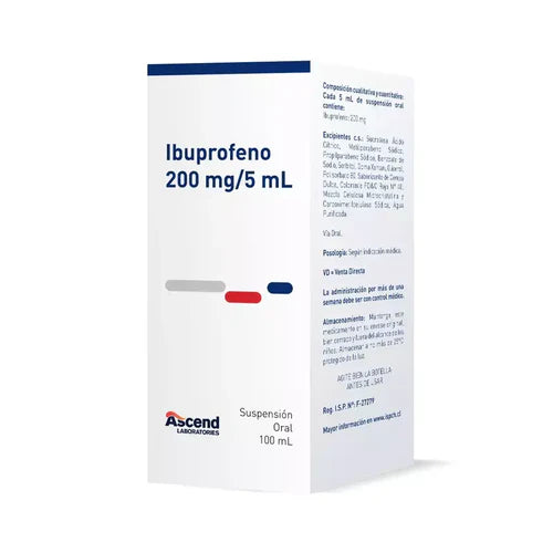 Ibuprofeno 200mg/5ml Suspensión Oral
