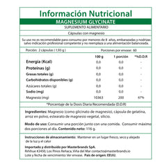 Magnesio Glicinato 200mg Cápsulas