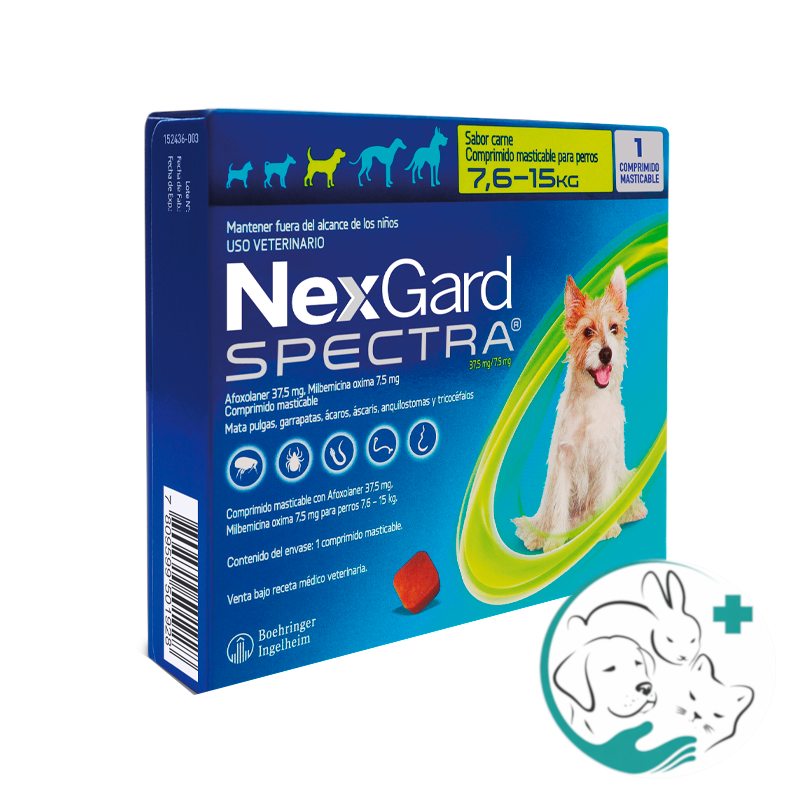 NexGard Spectra 7,6 a 15 Kg x 1 Comprimido
