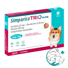 Simparica Trio Antiparasitario para Perros 10 a 20 Kg 1 Comprimido