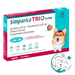 Simparica Trio Antiparasitario para Perros 10 a 20 Kg 3 Comprimido