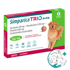 Simparica Trio Antiparasitario para Perros 20 a 40 Kg 3 Comprimidos