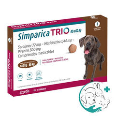 Simparica Trio Antiparasitario para Perros 40 a 60 Kg 1 Comprimido