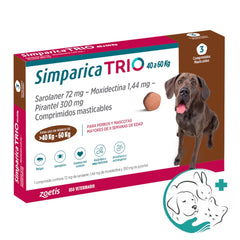 Simparica Trio Antiparasitario para Perros 40 a 60 Kg 3 Comprimidos