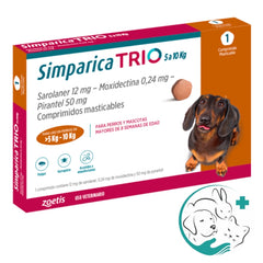 Simparica Trio Antiparasitario para Perros 5 a 10 Kg 1 Comprimido
