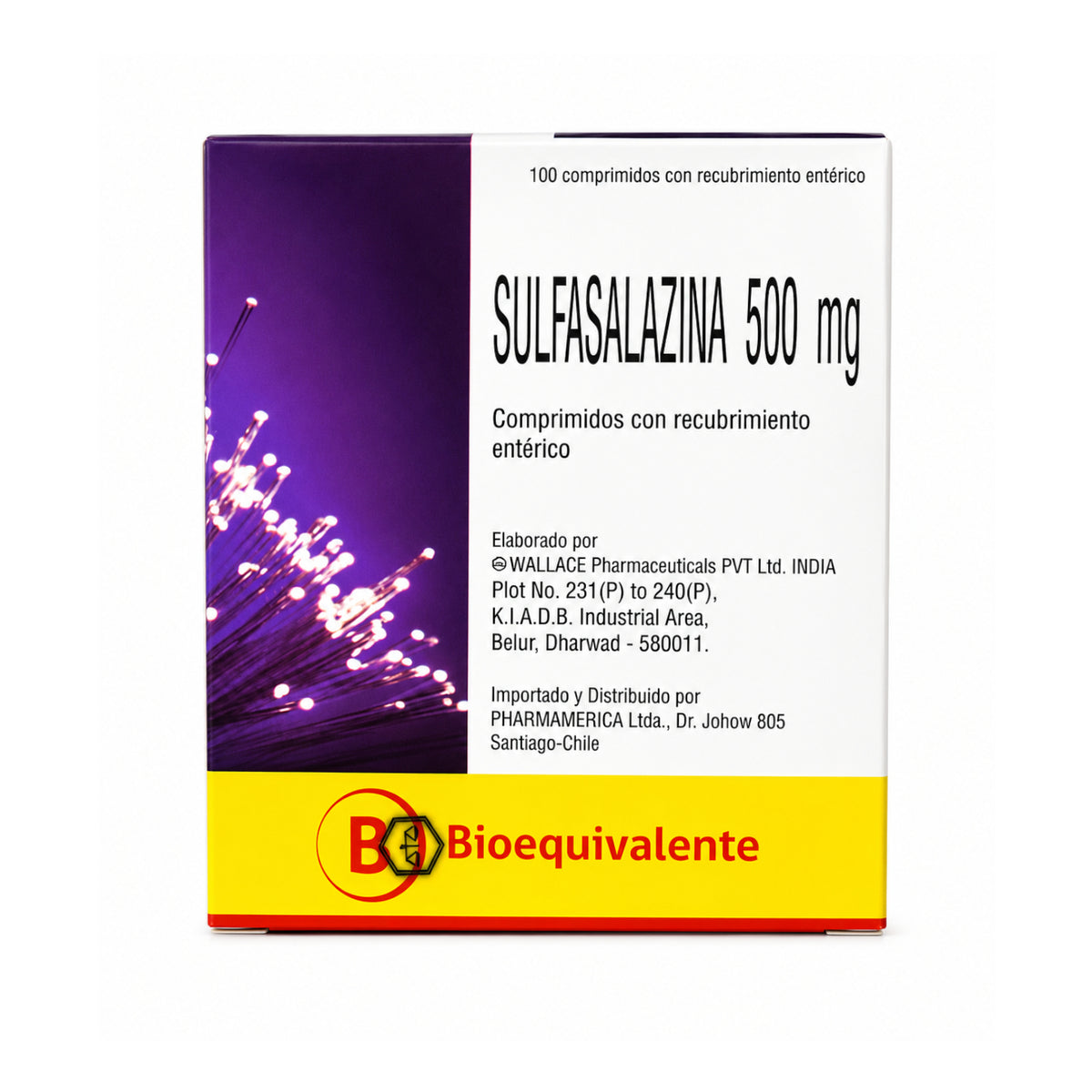 Sulfasalazina 500mg 100 Comprimidos con Recubrimiento Entérico