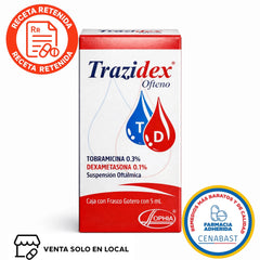 Trazidex 0,3%/0,1% Gotas Oftálmicas Producto Cenabast (disponible solo para venta presencial)