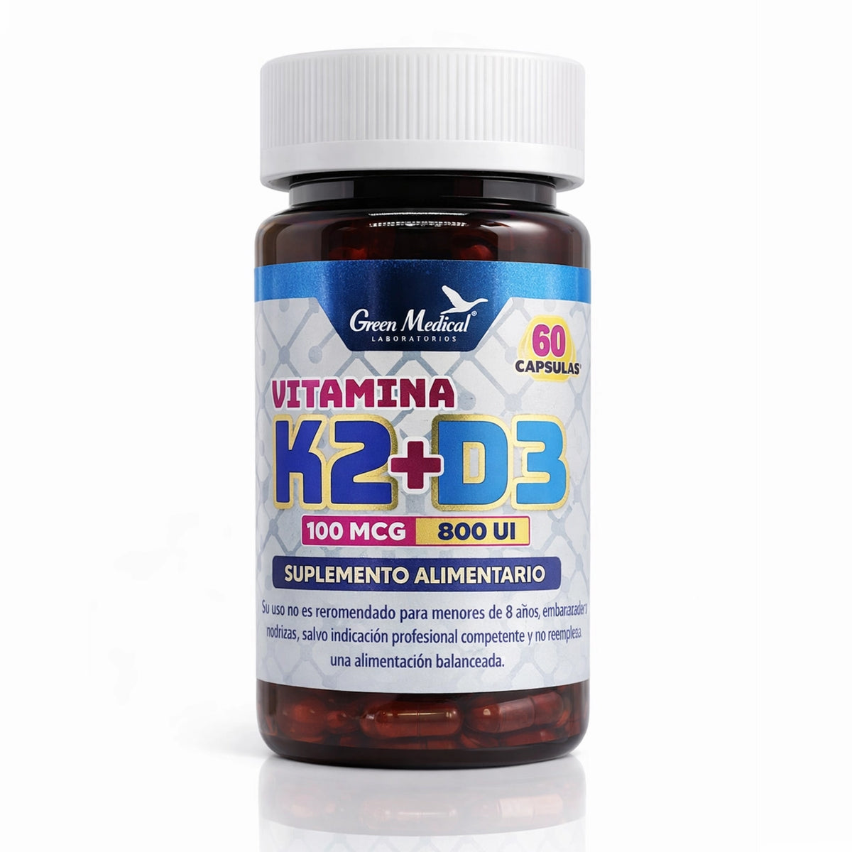 Vitamina K2 100mcg +D3 800 UI Cápsulas
