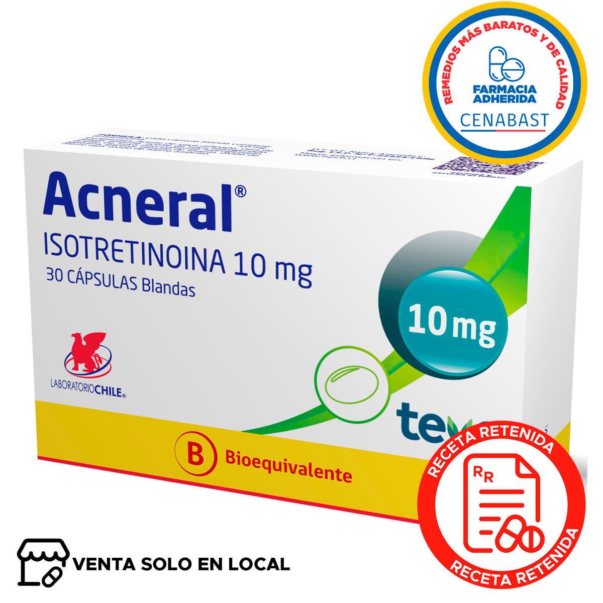 Acneral Cápsulas Blandas 10mg Producto Cenabast (disponible solo para venta presencial)