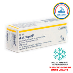 Actrapid Inyectable 100UI/ML Producto Cenabast