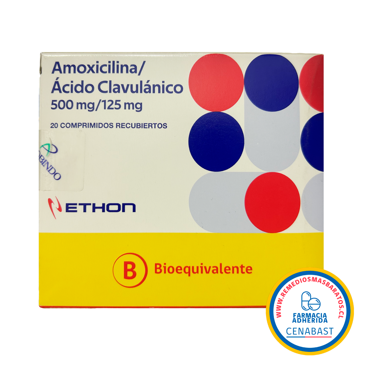 Amoxicilina/Ácido Clavulánico Comprimidos Recubiertos 500mg/125mg Producto Cenabast