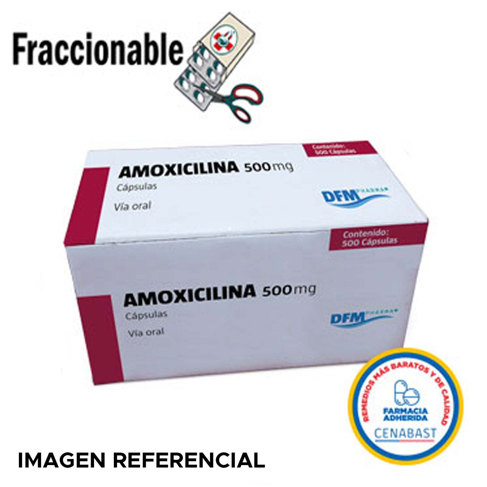 Amoxicilina Cápsula 500mg x 1 Cápsula Producto Cenabast
