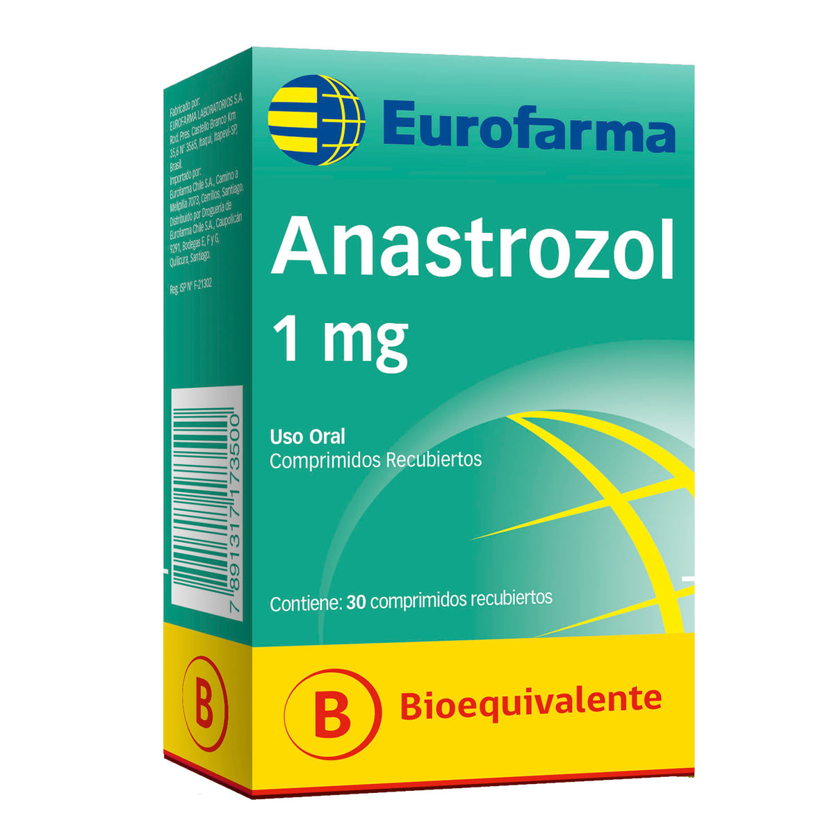 Anastrozol Comprimidos Recubiertos 1mg