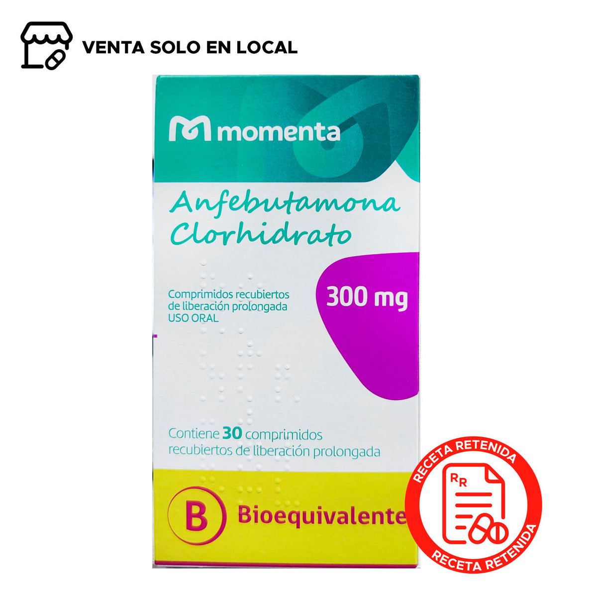 Anfebutamona XL Comprimidos Recubiertos de Liberación Prolongada 300mg