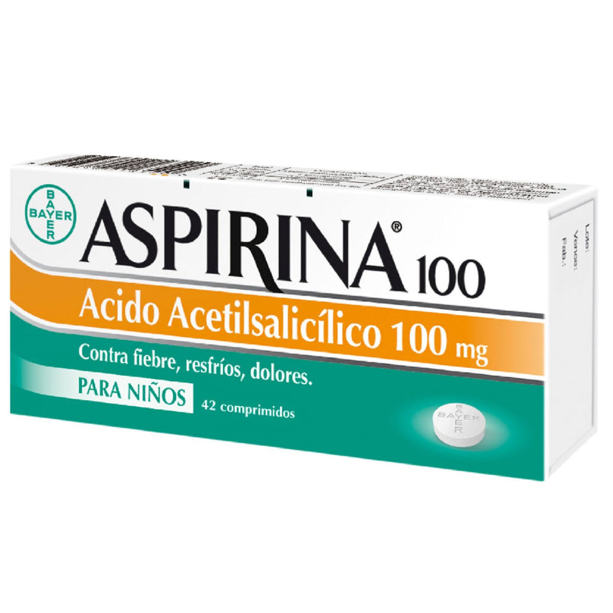 Aspirina Comprimidos 100mg.