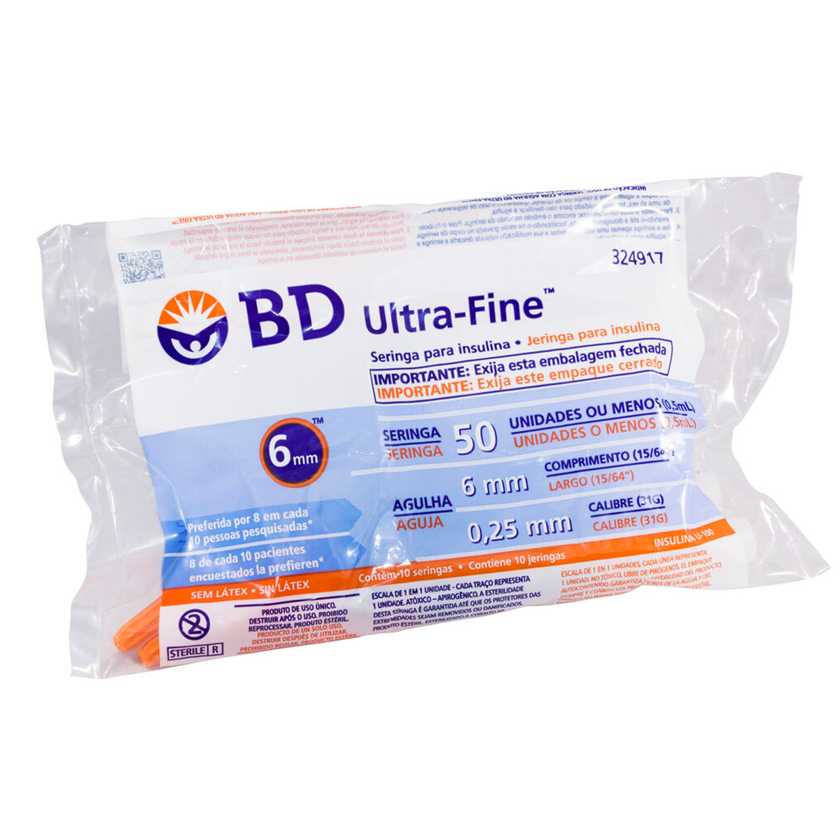 BD Ultra-Fine Jeringa Insulina 50UI