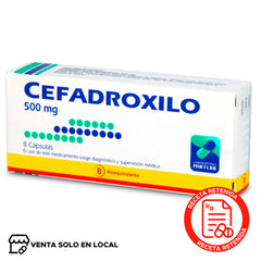 Cefadroxilo Cápsulas 500mg (disponible solo para venta presencial)