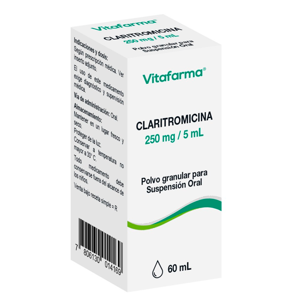 Claritromicina Suspensión Oral 250mg/5ml