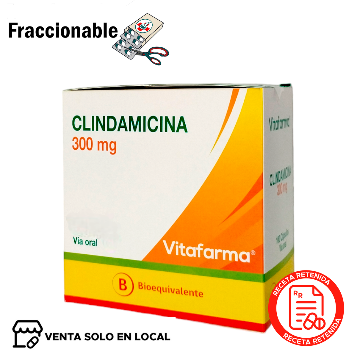 Clindamicina 300mg x 10 Cápsulas (Fraccionado) (disponible solo para venta presencial)