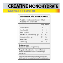 Creatina Monohidrata Sabor Mango 300gr