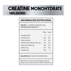 Creatina Monohidrata Sin Sabor 300gr