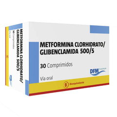 Metformina/Glibenclamida Comprimidos 500/5 PRONTO VENCIMIENTO