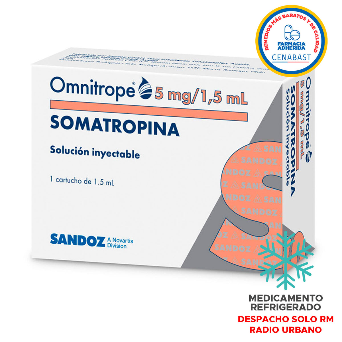 Omnitrope Solución Inyectable 5mg/1,5ml Producto Cenabast