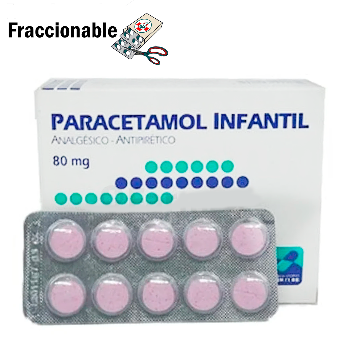 Paracetamol Infantil 80mg x 10 Comprimidos Masticables