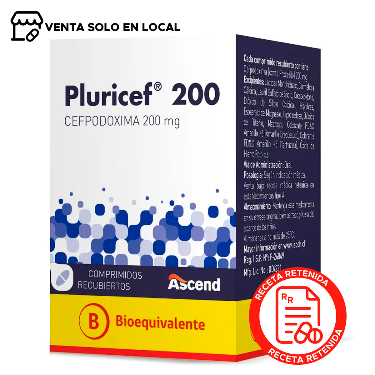 Pluricef Comprimidos Recubiertos 200mg / PRONTO VENCIMIENTO JULIO