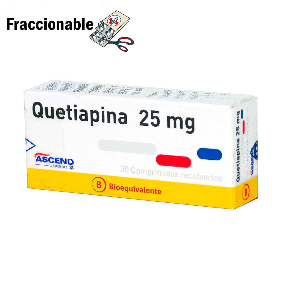 Quetiapina 25mg x 30 Comprimidos Recubiertos