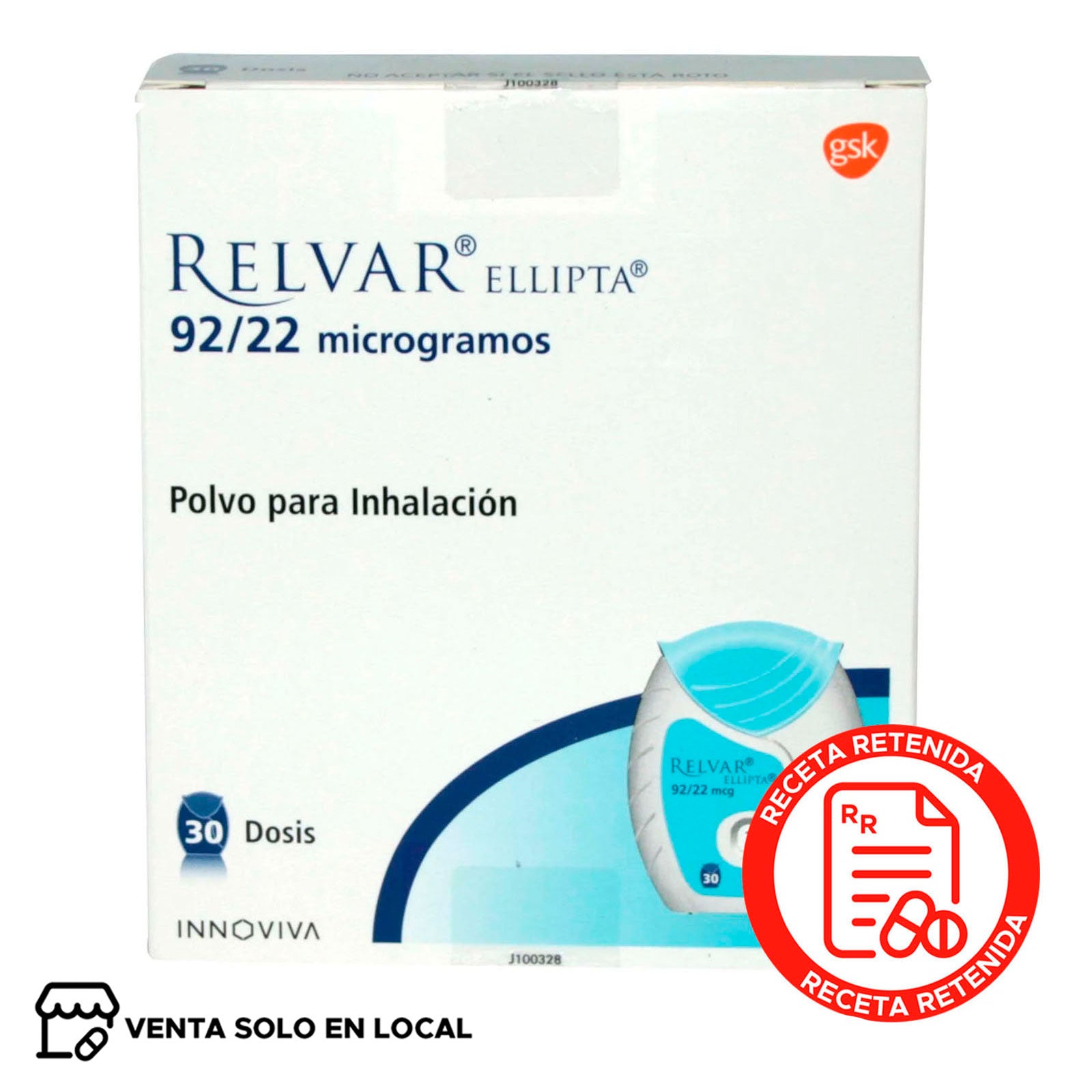 Relavar Relvar Ellipta Polvo para Inhalación 92/22 (disponible solo para venta ...