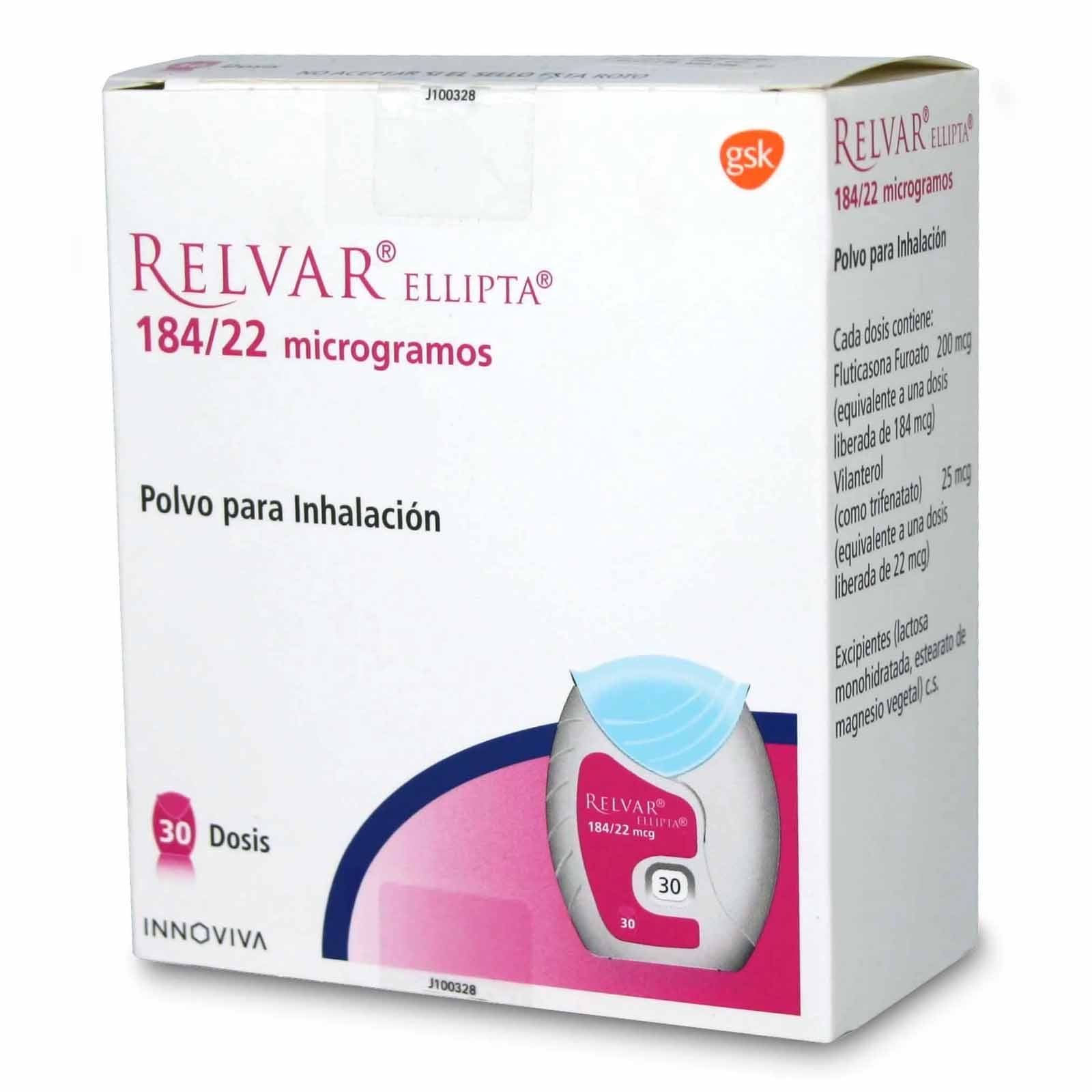 Relvar Ellipta Polvo para Inhalación 184/22 – Farmacia El Quimico