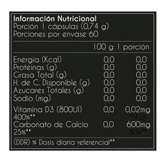 Vitamina D3 Cápsulas 800UI Vegano