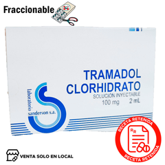Tramadol Inyectable 100mg/2ml x 1 Ampolla (disponible solo para venta presencial)