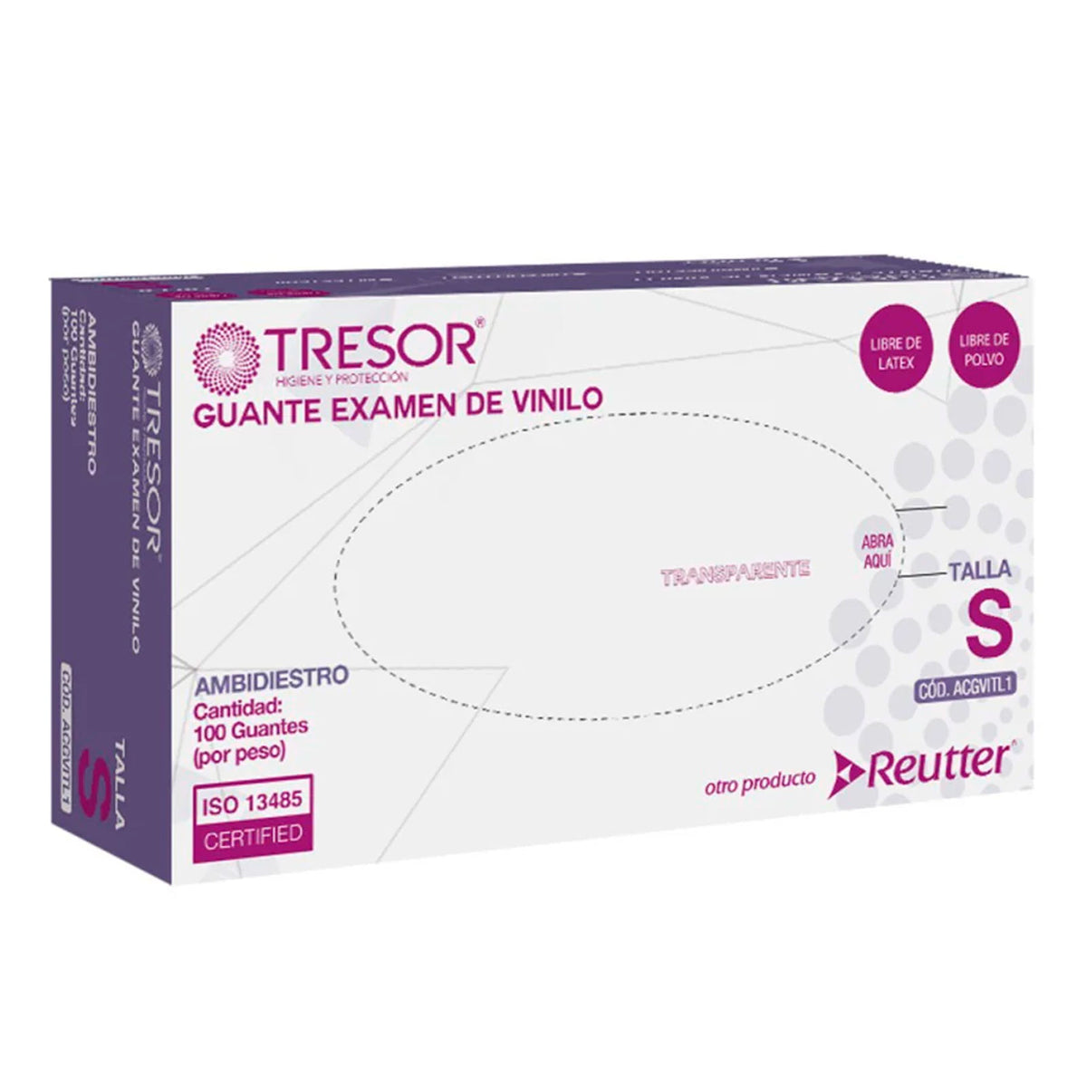 Tresor Guantes Vinilo Transparente Talla S