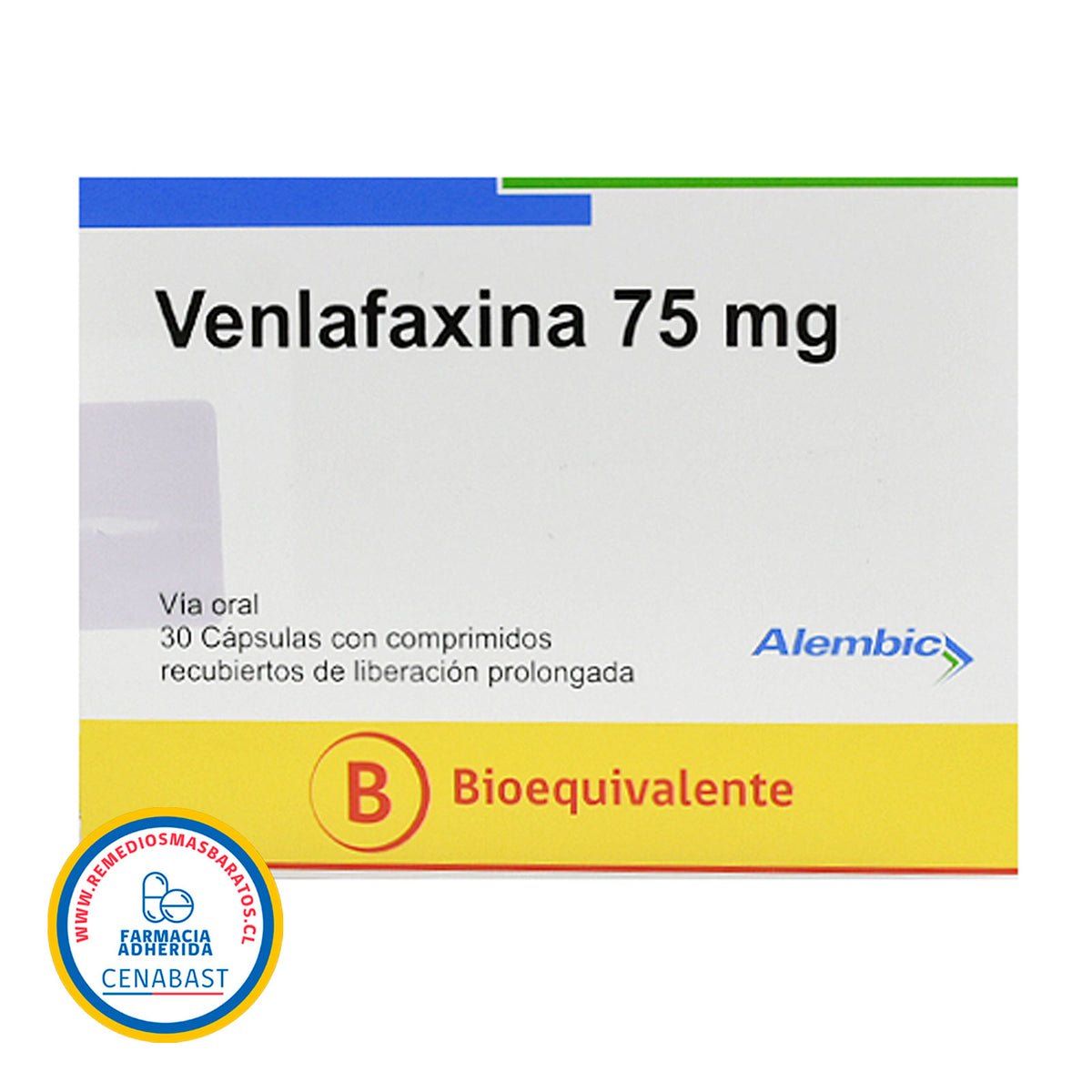 Venlafaxina Cápsulas con Comprimidos Recubiertos de Liberación Prolongada 75mg Producto Cenabast