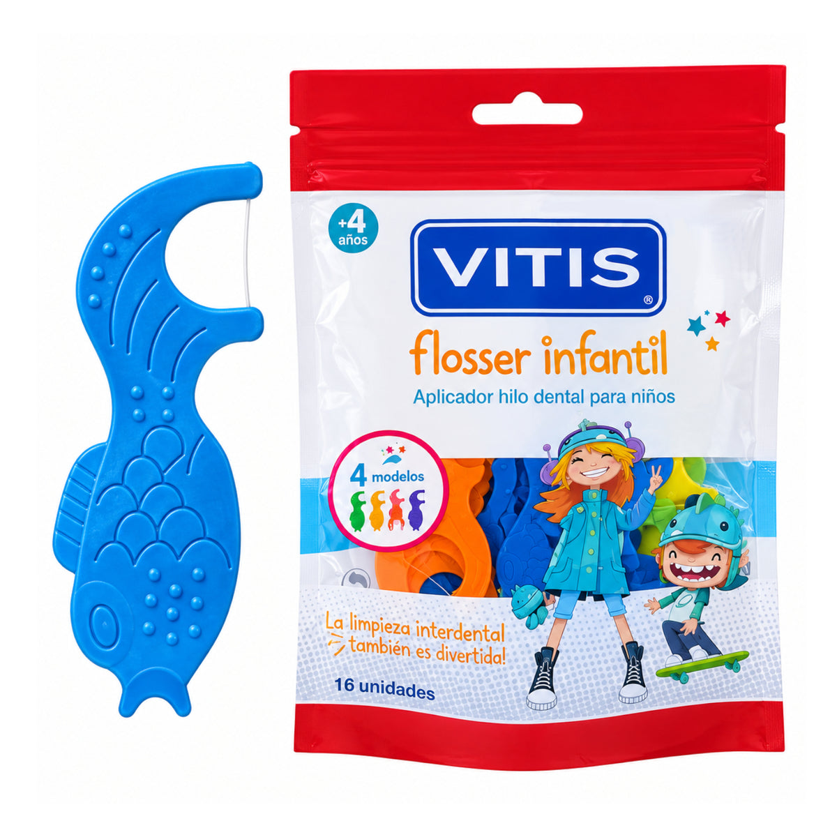 Vitis Flosser Infantil Aplicador de Hilo Dental