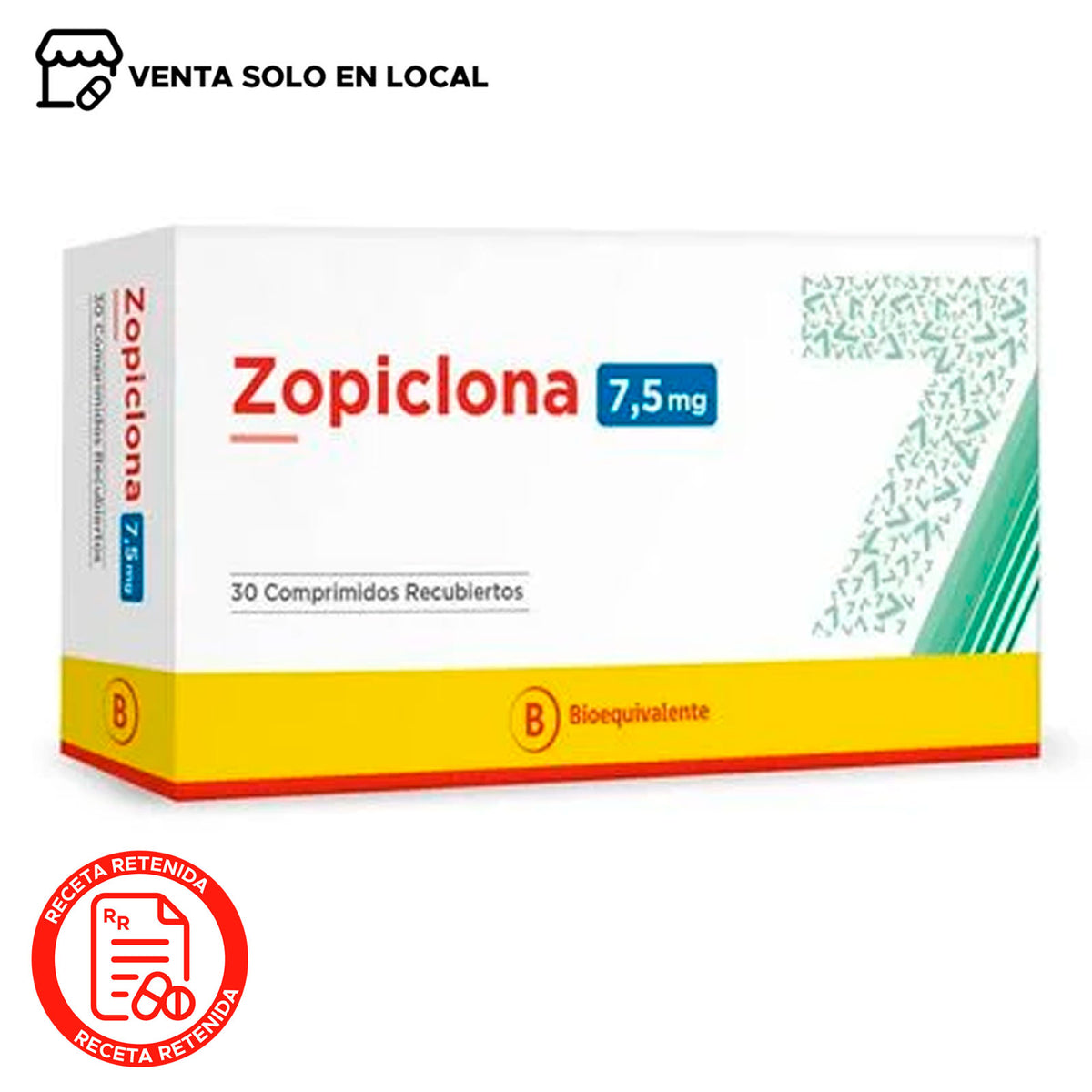 Zopiclona 7,5mg Comprimidos Recubiertos (disponible solo para venta presencial)