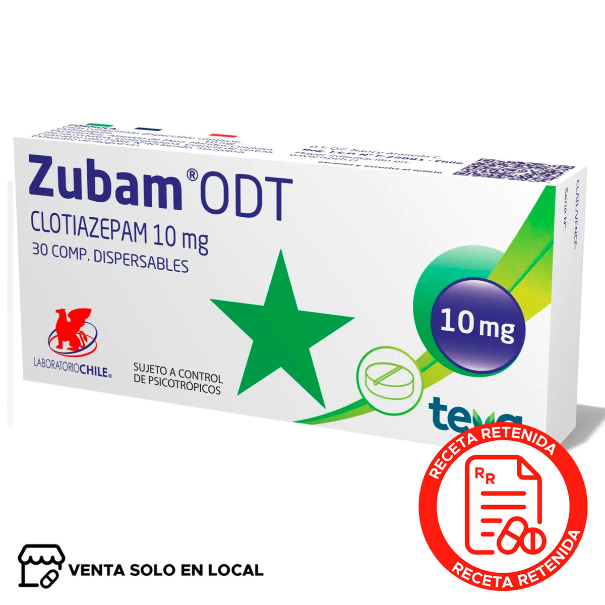 Zubam ODT Comprimidos Dispersables 10mg (disponible solo para venta presencial)