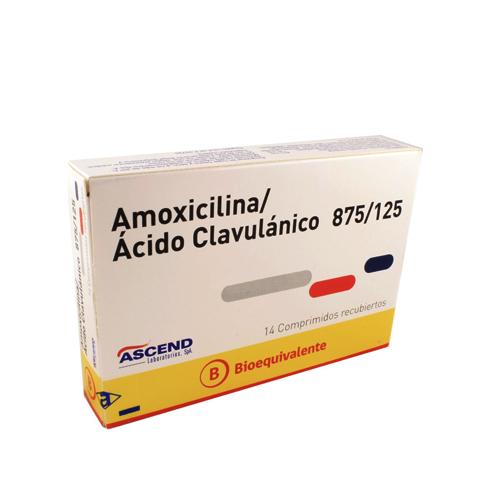 Amoxicilina/Ácido Clavulánico Comprimidos recubiertos 875mg/125mg