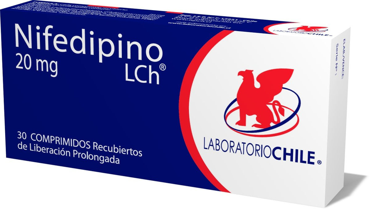 Nifedipino Comprimidos recubiertos de liberación prolongada 20mg