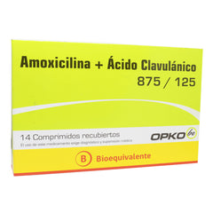 Amoxicilina/Ácido Clavulánico Comprimidos recubiertos 875mg/125mg