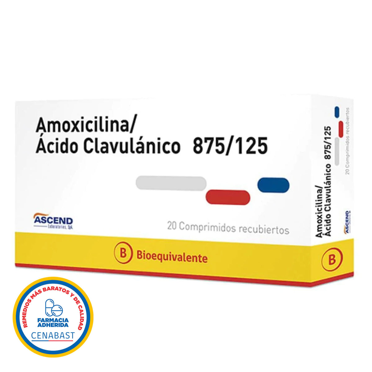 Amoxicilina/Ácido Clavulánico Comprimidos Recubiertos 875mg/125mg