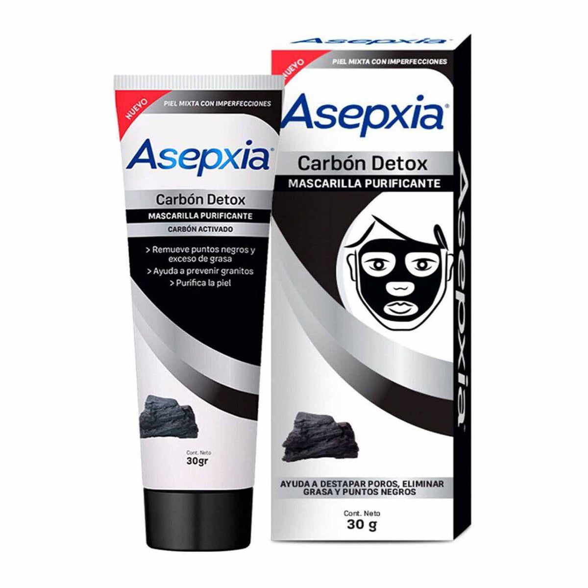 Asepxia Mascarilla Purificante Carbón Detox