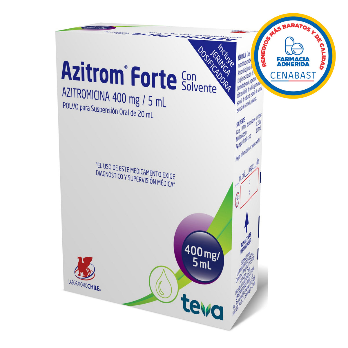Azitrom Forte Suspensión Oral 400mg/5ml Producto Cenabast
